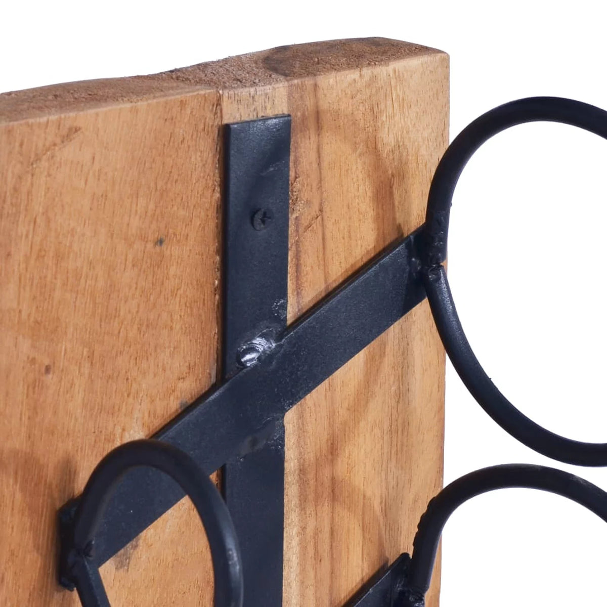 6 Bottles Solid Teak Wood Wine Rack H54853