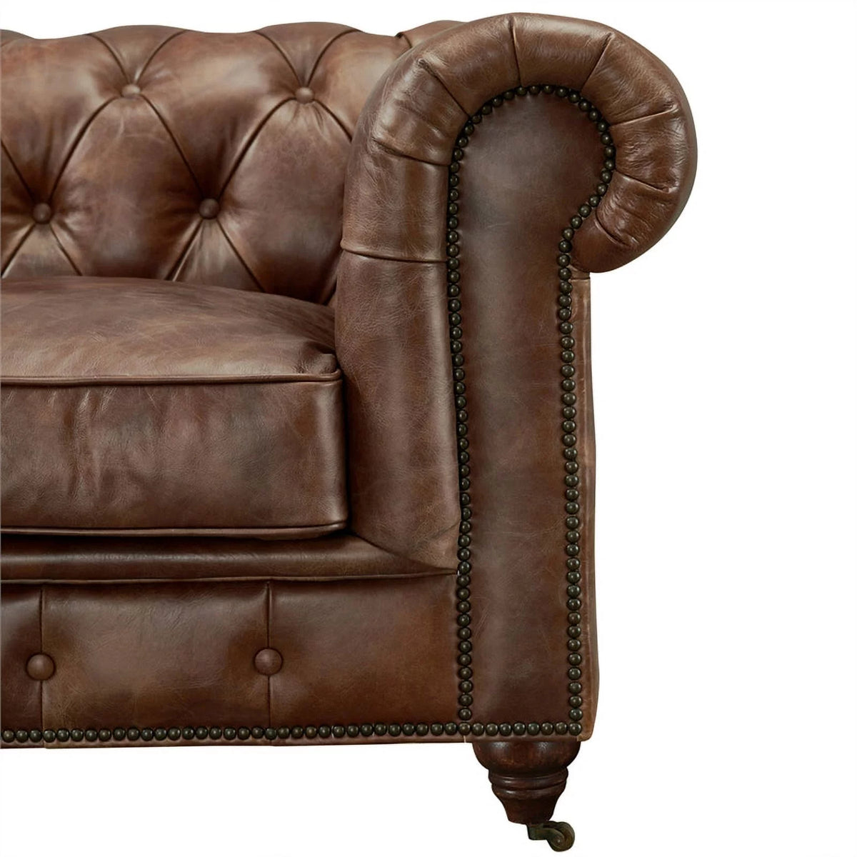 95" Dark Brown Leather Sofa X759215