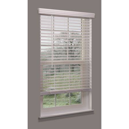 Cordless Faux Wood Blind, White, 66x22w x 32 K887398