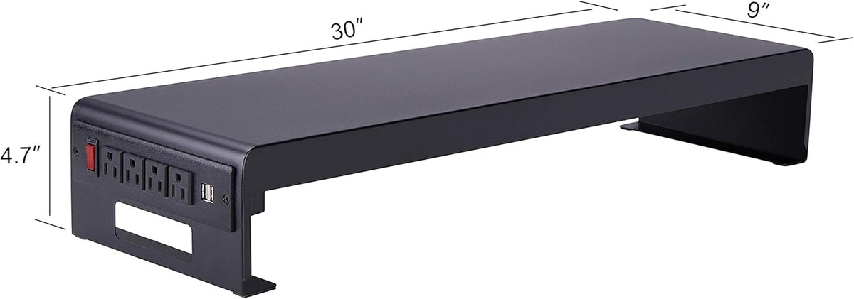 Black Dual Monitor Stand with AC Power Supply & USB 2.0 Charging X252293