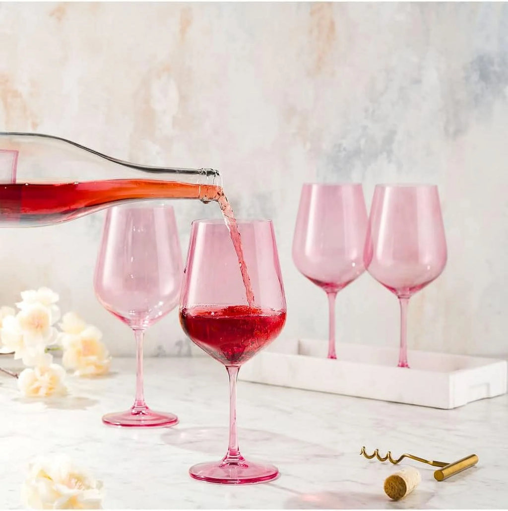 Red Wine Glasses Set of 4 Crystal 19.5Oz N65510