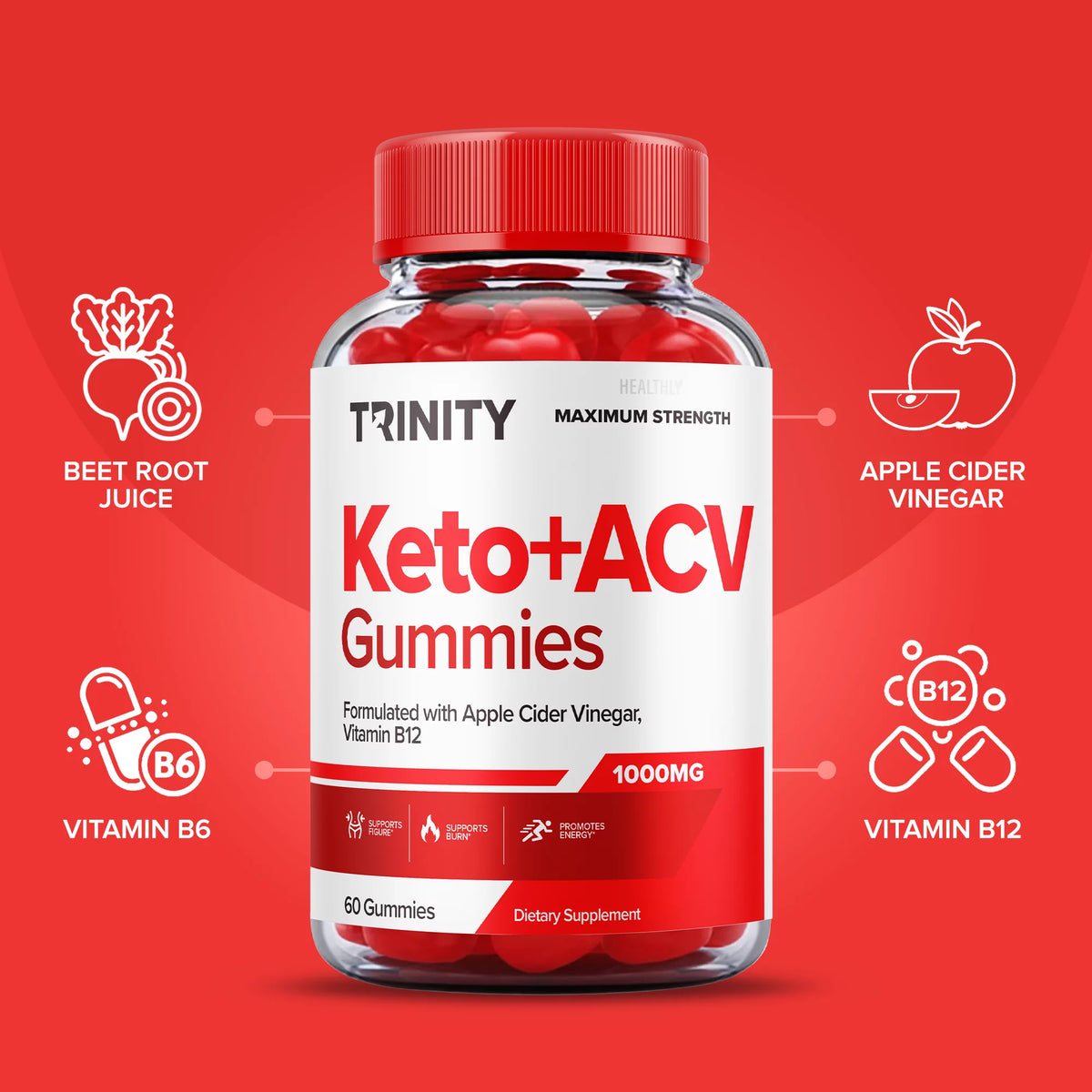 5 Pack Keto Gummies Apple Cider Vinegar Vegan C927