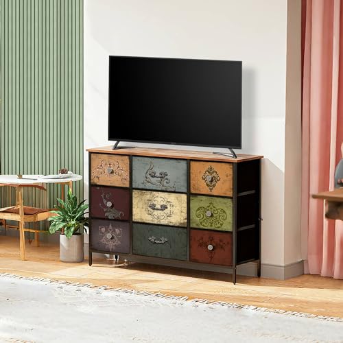 9 Drawer Fabric Dresser P5616