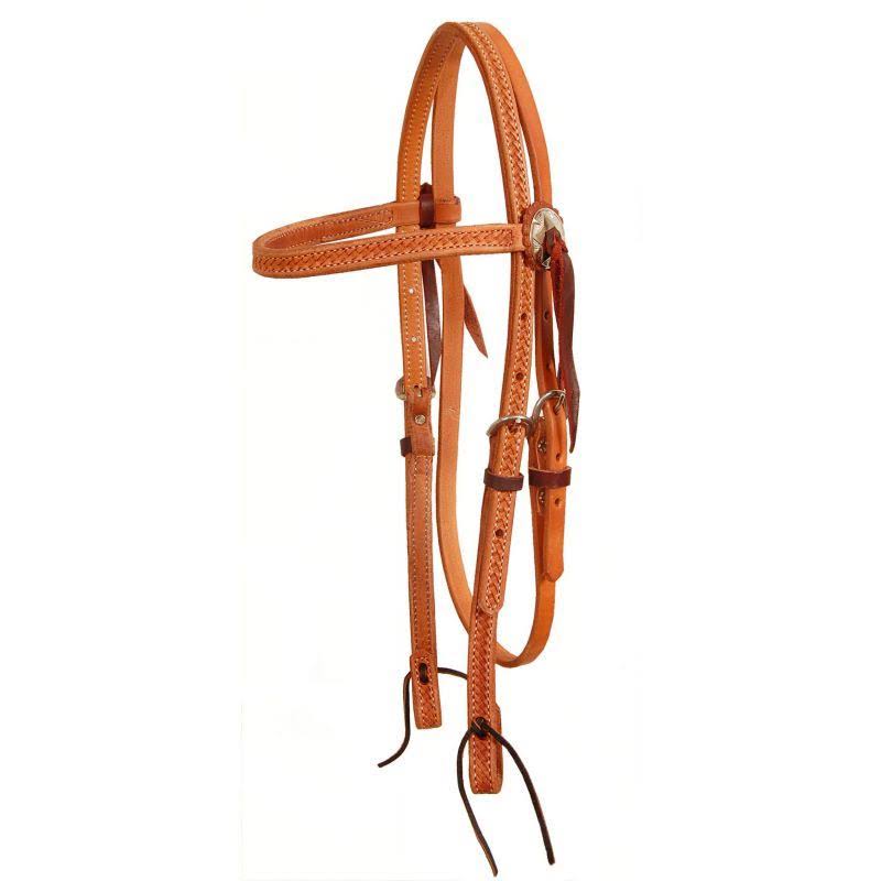 Basketweave Browband Headstall E62030