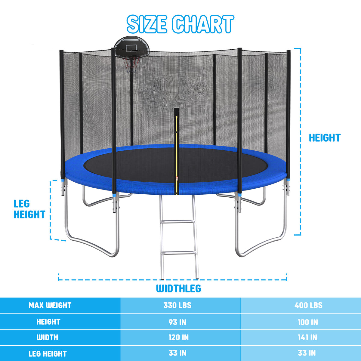 16FT Trampoline with Basketball Hoop 1600LBS W6812