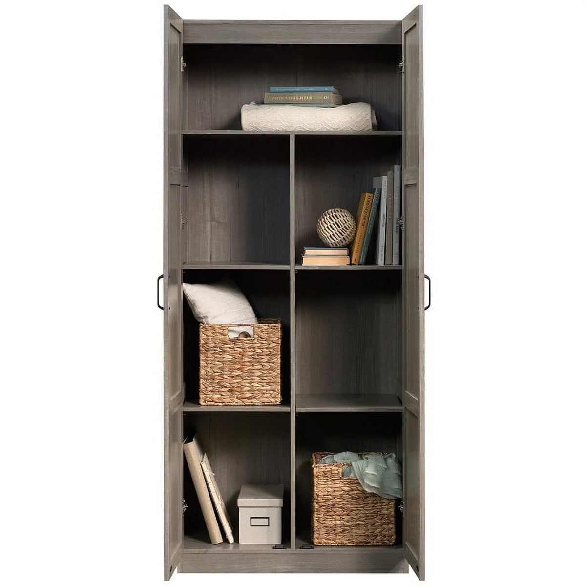 2-Door Modern Engineered Wood Storage Cabinet in Gray T36498