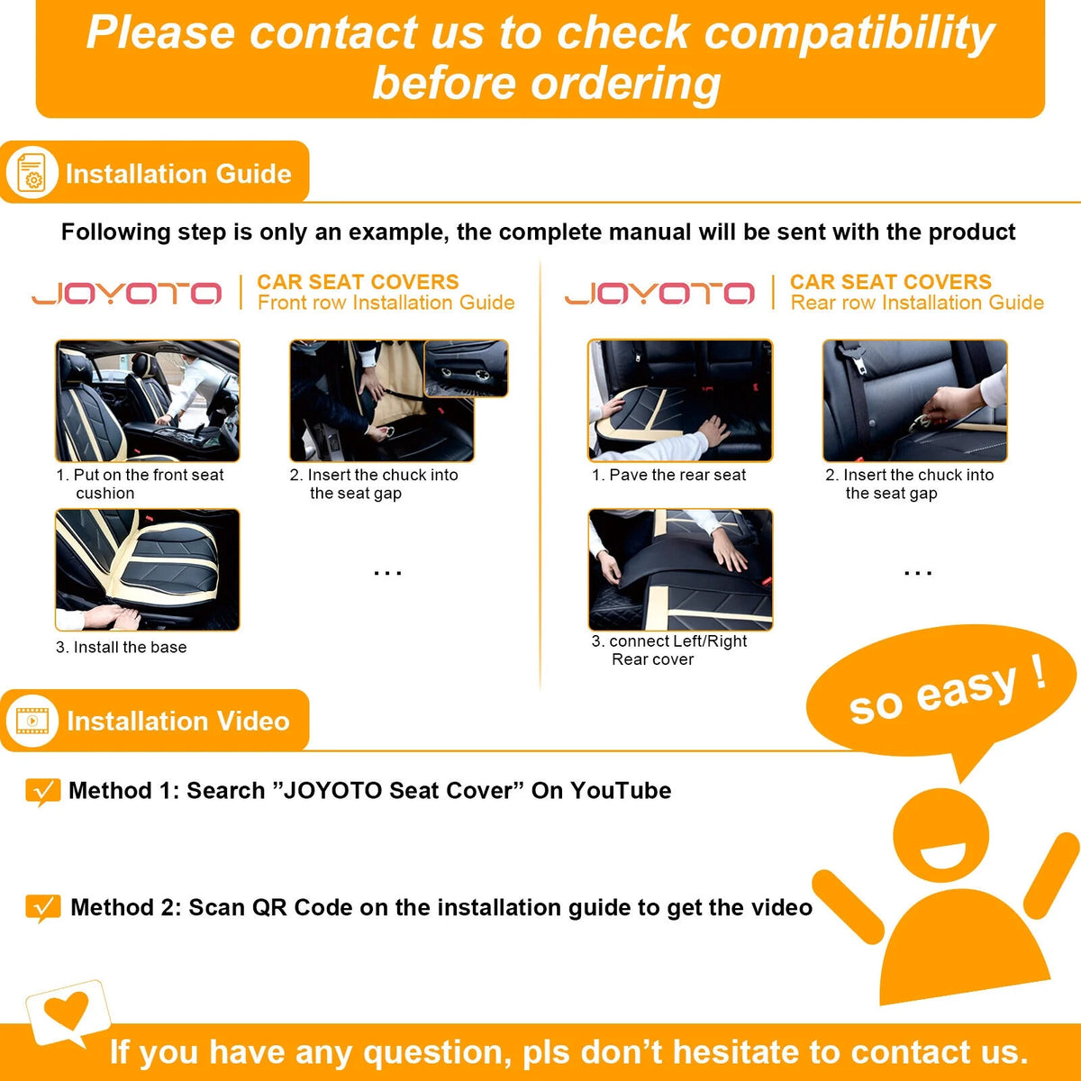 Black Waterproof Pu Leather Full Set Car Seat Covers A649