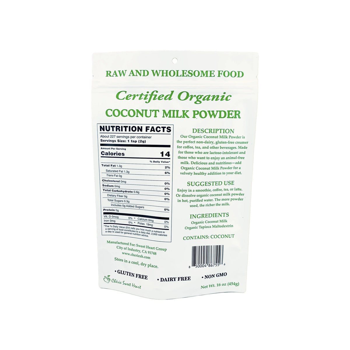 (2 Pack) Organic Coconut Milk Powder Y39432