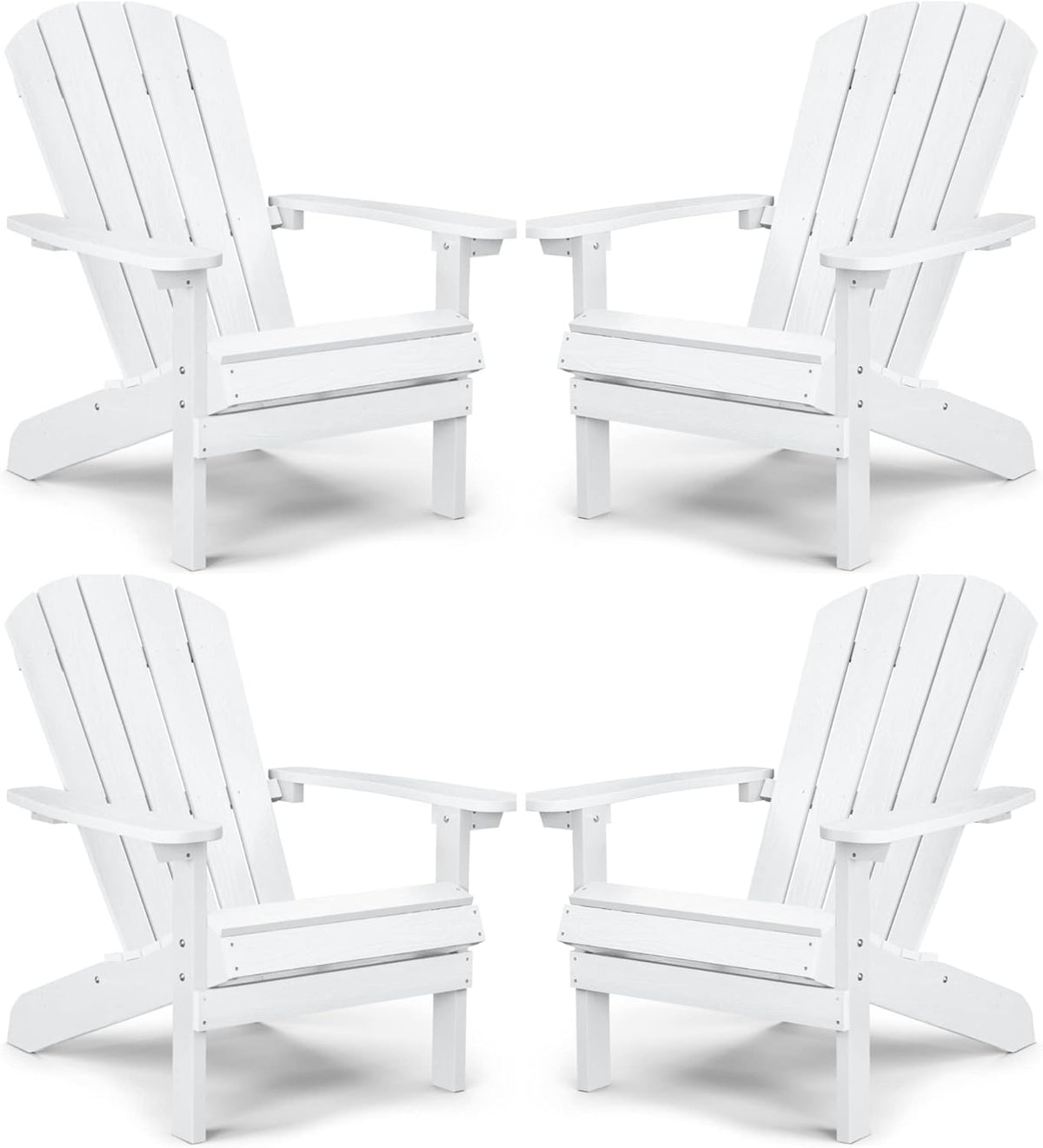 Black Plastic Adirondack Chairs Set of 2 D6535