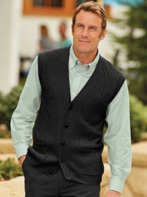 Black 3XL Regular Cable-Front Vest L86501