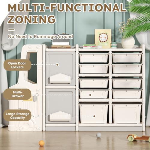 10 Bin 2 Cabinet 3 Shelf Toy Storage Organizer S684