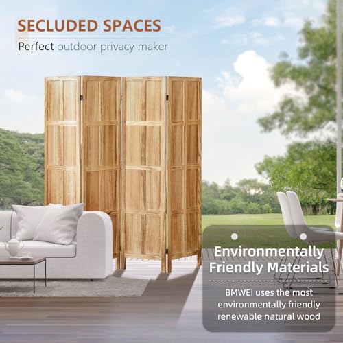 5.6 FT Folding Wooden Room Divider (Light Brown) S5972