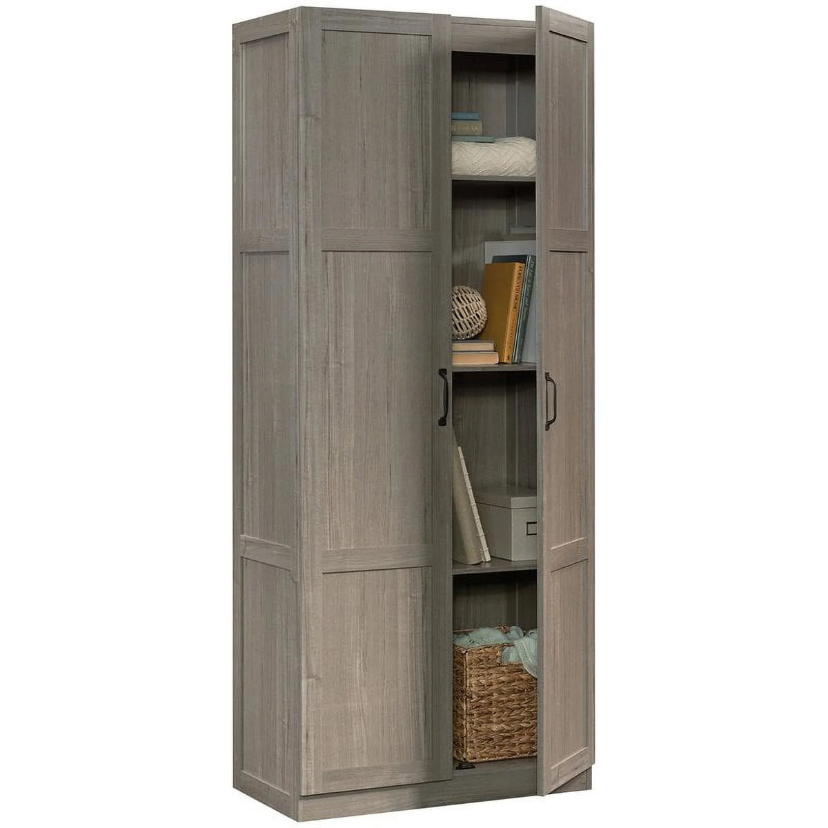2-Door Modern Engineered Wood Storage Cabinet in Gray T36498