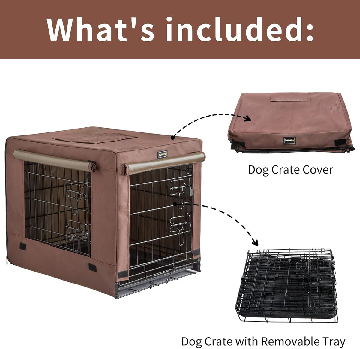 Collapsible Metal Dog Crate with Cover Pack of 2 I52040