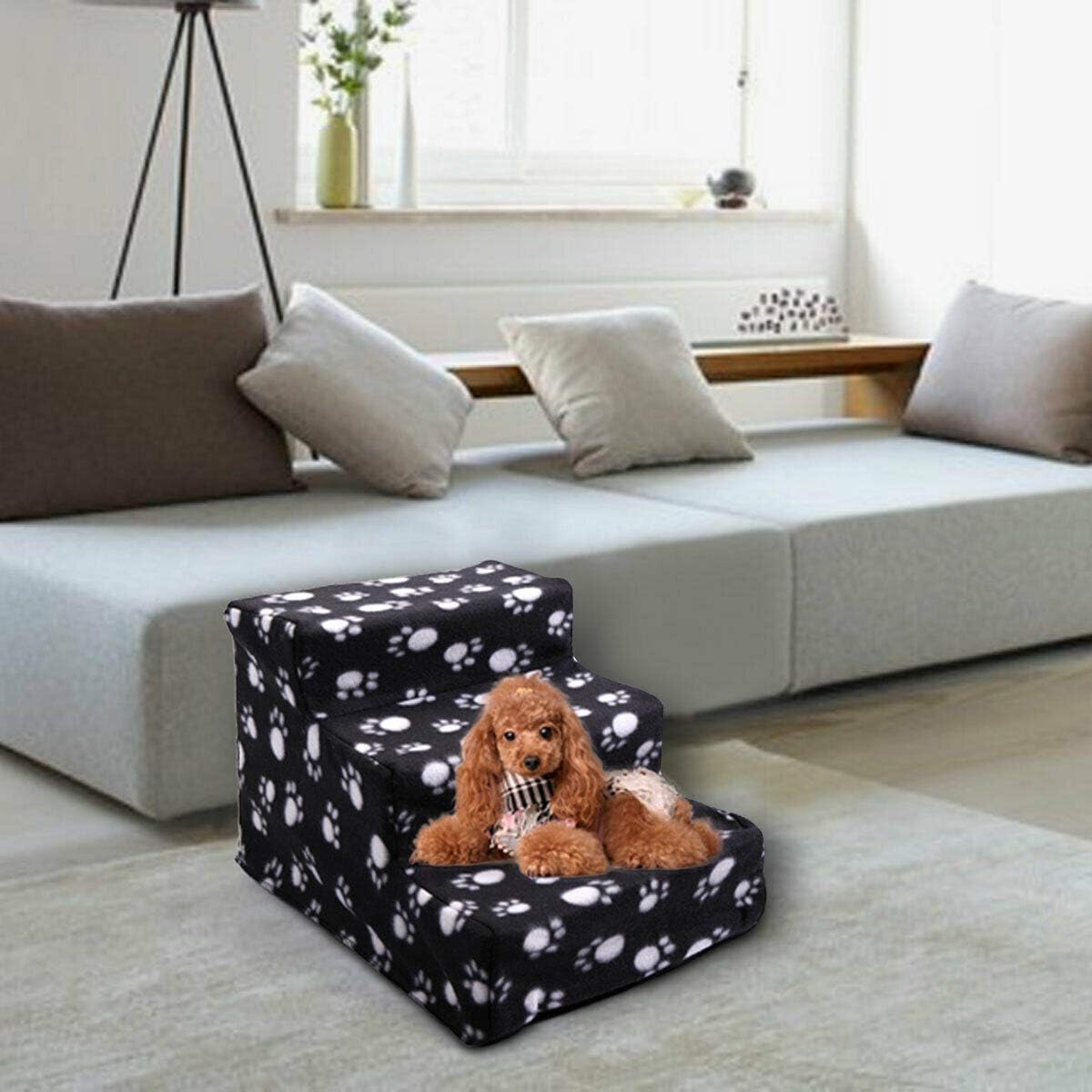 3-Step Non-Slip Pet Stairs with Soft Cover S41544