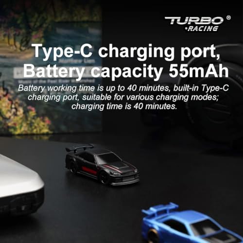 1:76 Scale Drift RC Car with Gyro RTR 2.4GHZ Remote Control with 2 Replaceable Body Shell Q3889