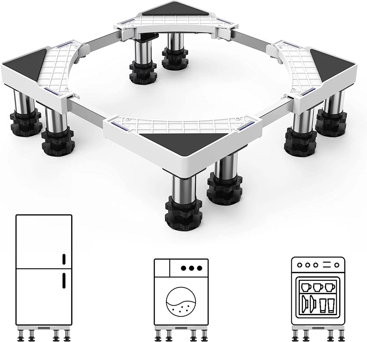 Adjustable Mini Fridge Stand 8 Heavy Duty Feet V579