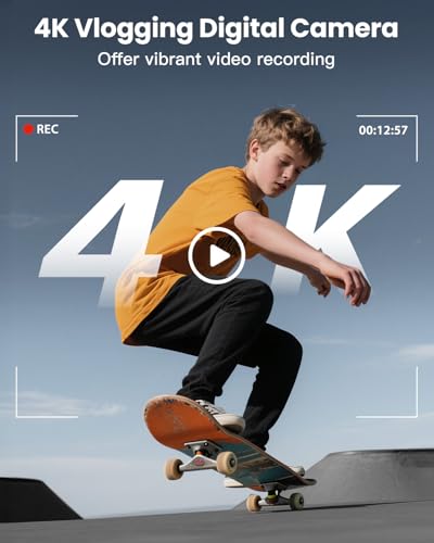 4K 64MP Compact Point and Shoot Digital Camera with 32GB Card H63967