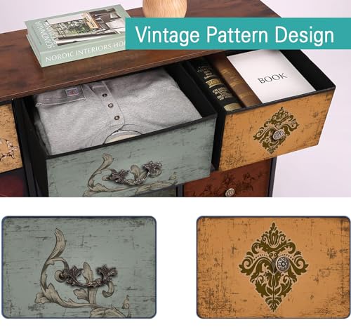 9 Drawer Fabric Dresser P5616
