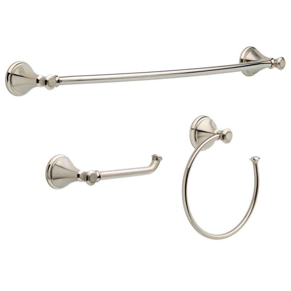 3-Piece Bath Hardware Set in Stainless Steel T555
