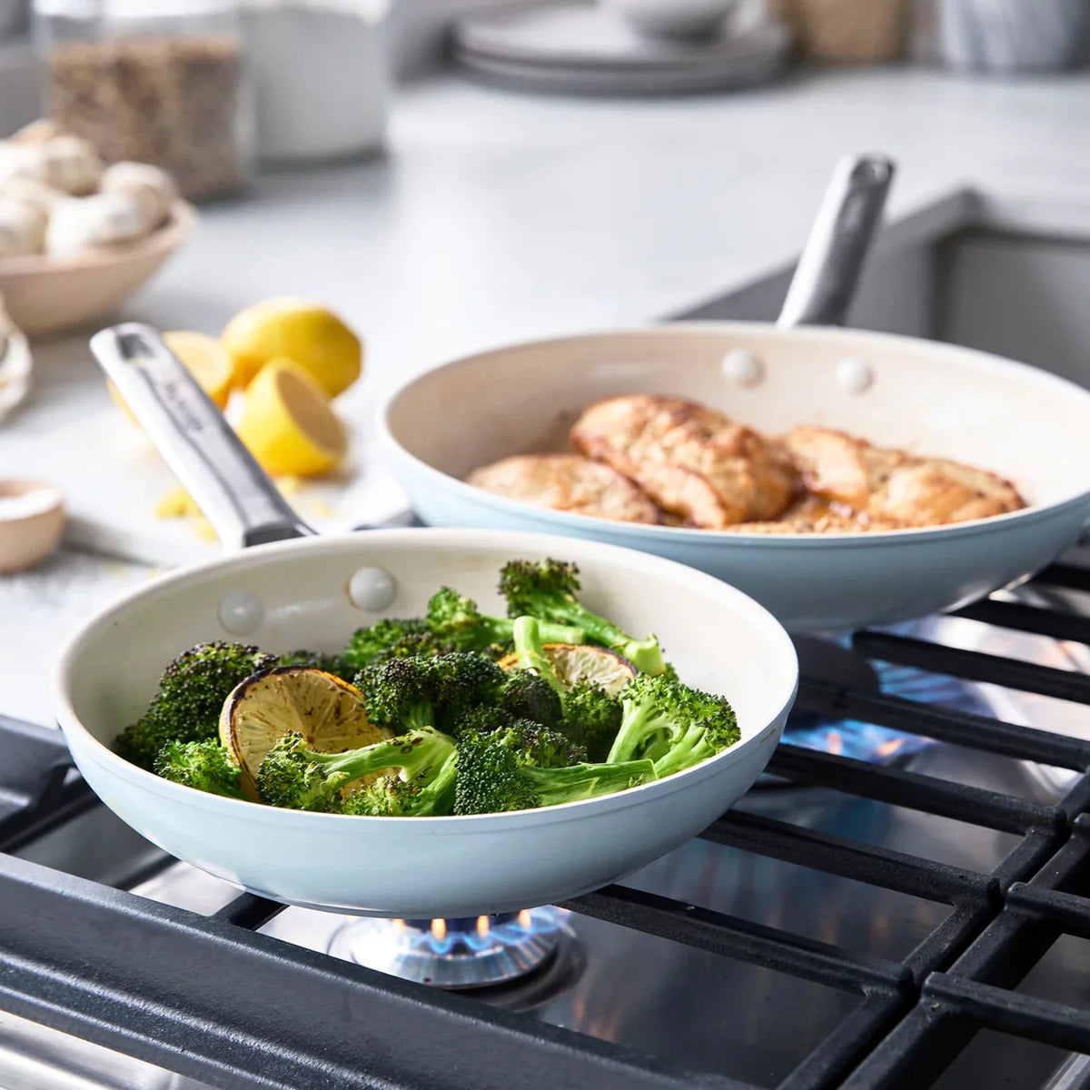 10-Piece Non-Stick Ceramic Cookware Set, Light Blue K425806