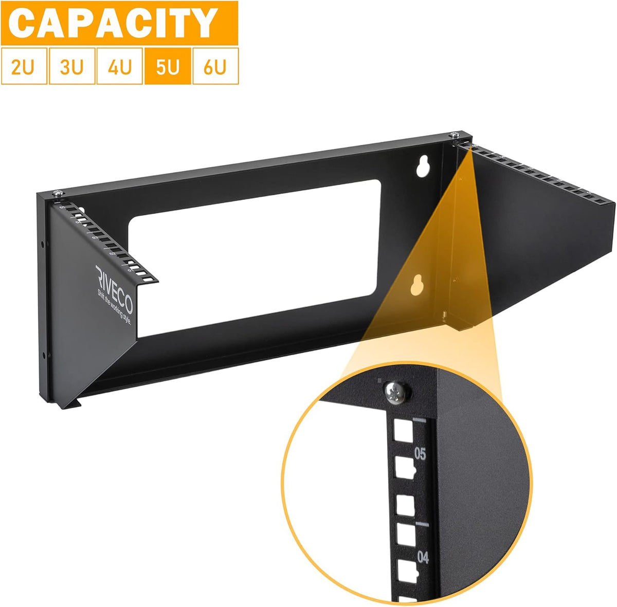 5U Wall Mount Patch Panel Vertical Bracket Black T617