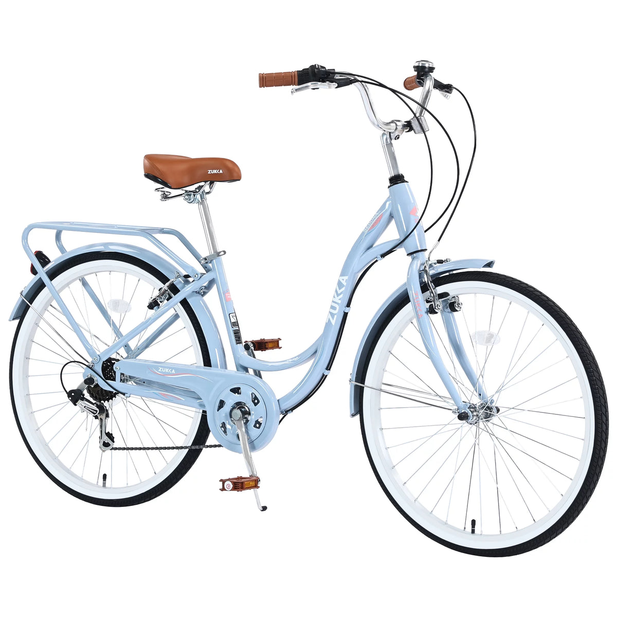 Blue 26 7 Speed Steel Frame City Bike R4455