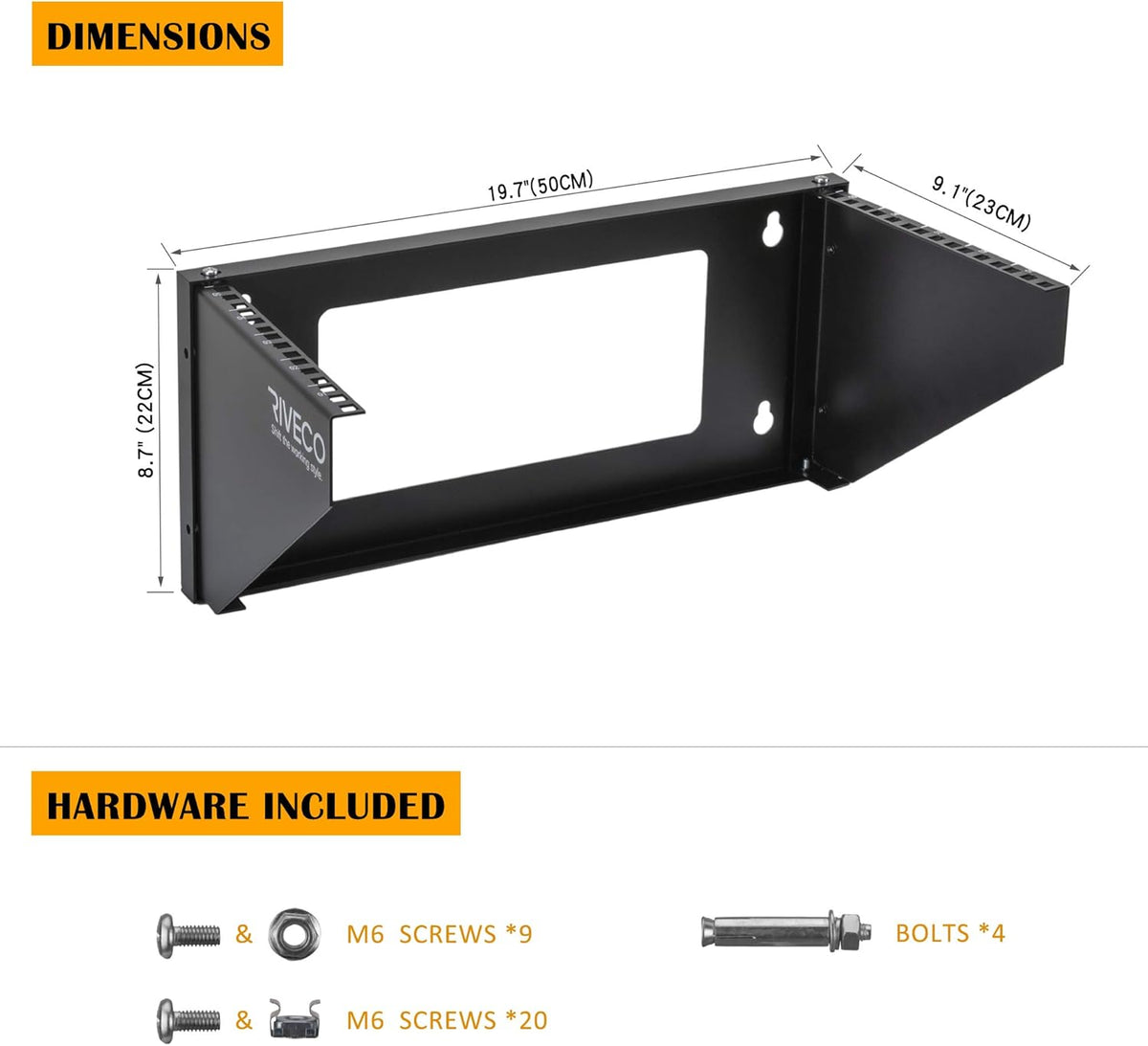 5U Wall Mount Patch Panel Vertical Bracket Black T617