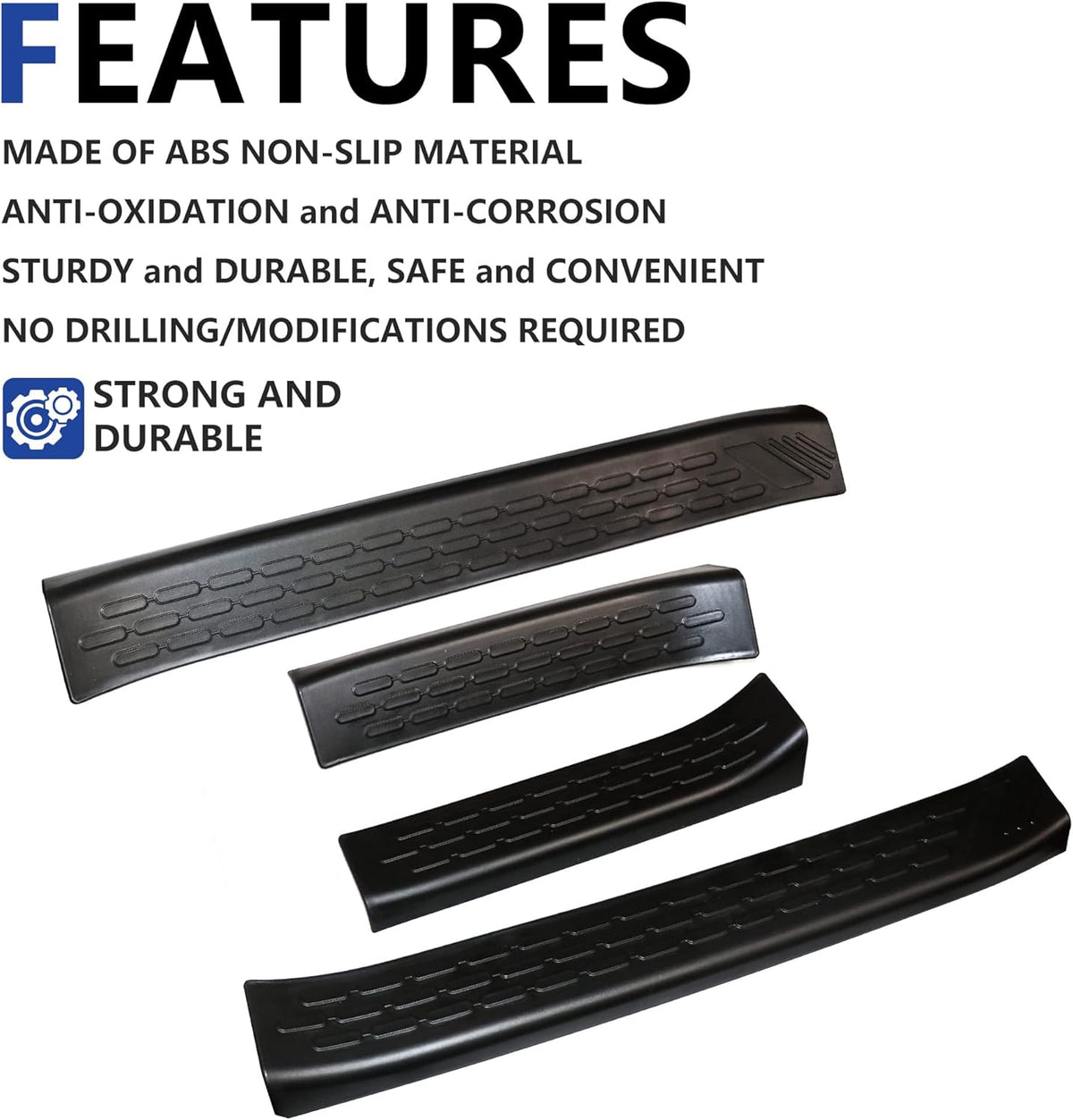 Black 4 Doors Pack of 2 Door Sill Protectors A687013
