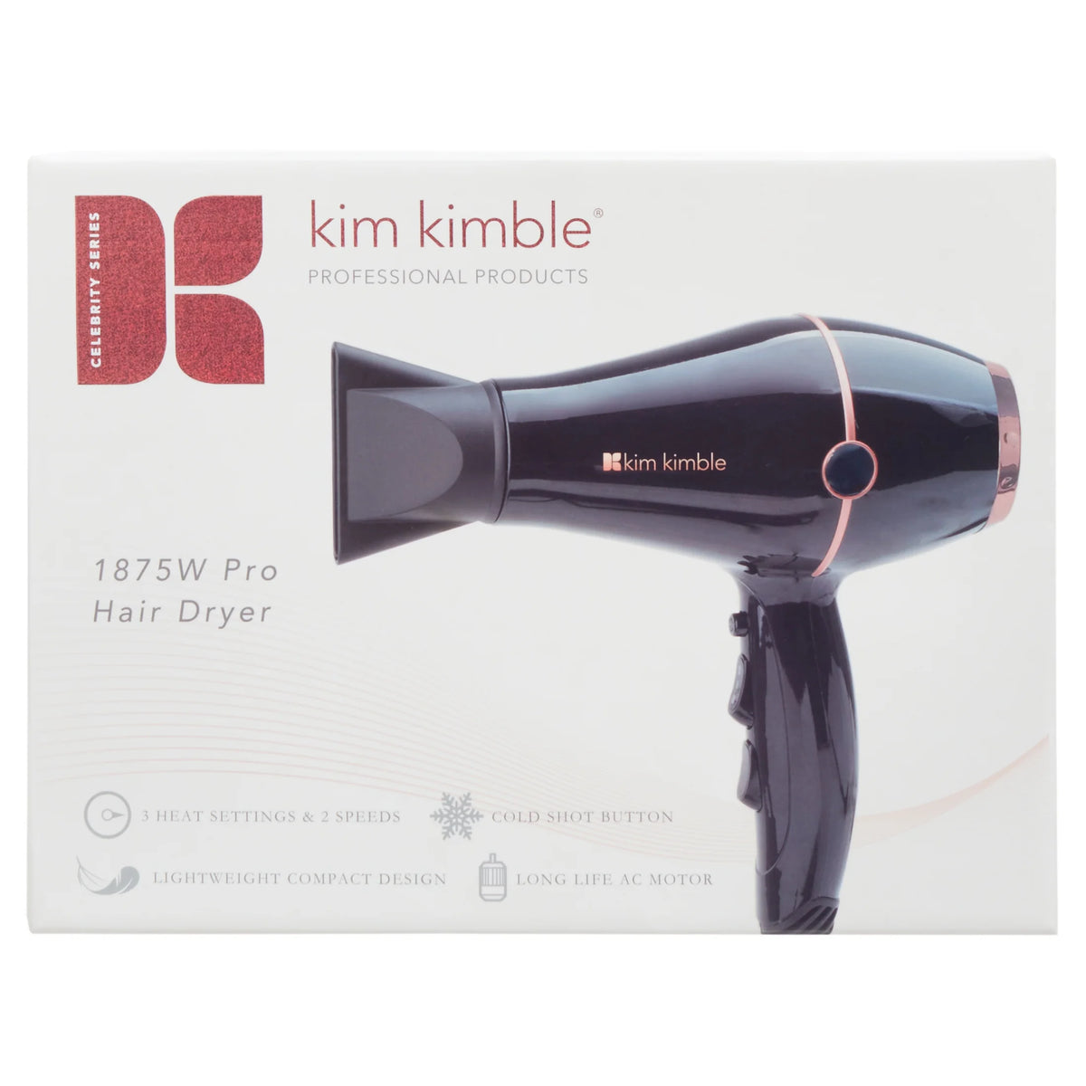Black 1875W Pro Hair Dryer with Concentrator and Diffuser D960378