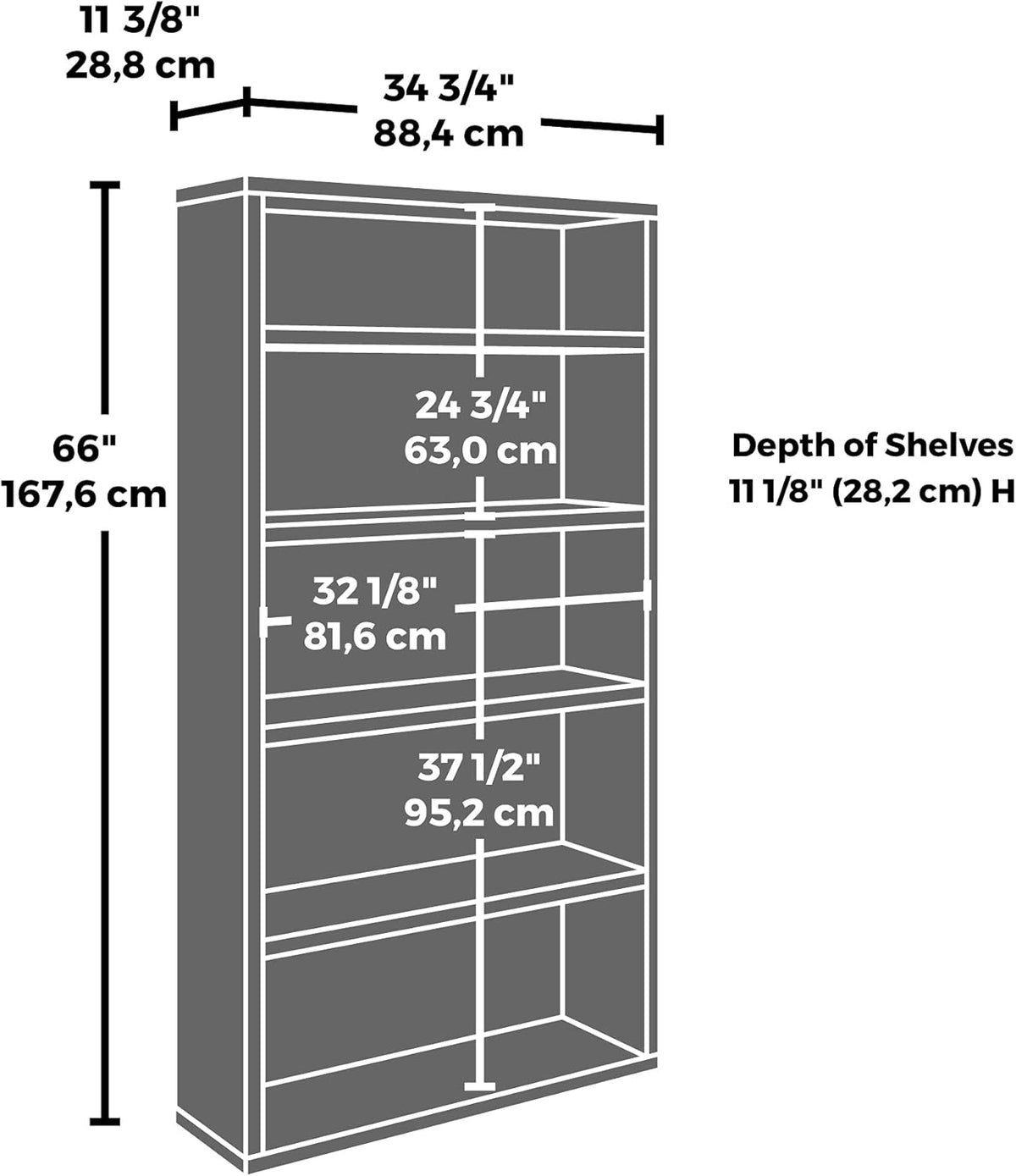 Classic Cherry Finish Bookcase J347361