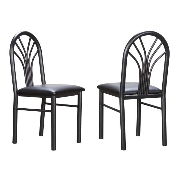 Black Metal Side Chairs Set of 2 W580