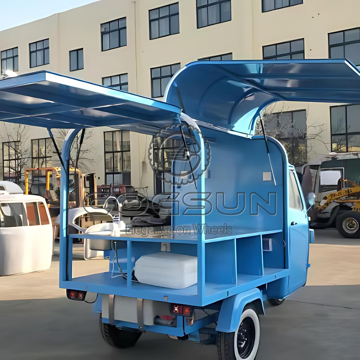 10.5FT Blue Food Trailer with 1 Compartment Sink K88388
