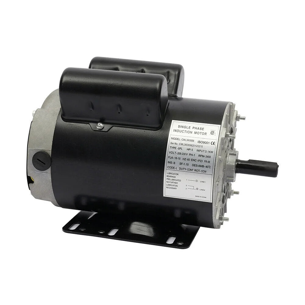 5 HP 3450 RPM Air Compressor Single Phase Electric Motor V586