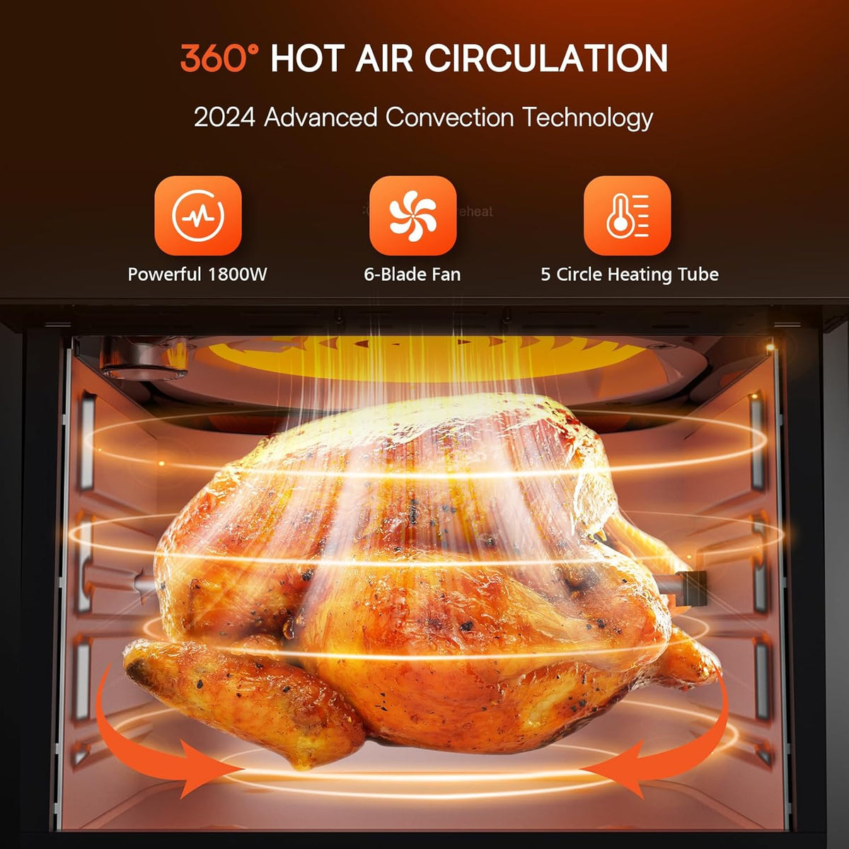 15.5Qt 10-IN-1 Air Fryer Rotisserie Oven J761