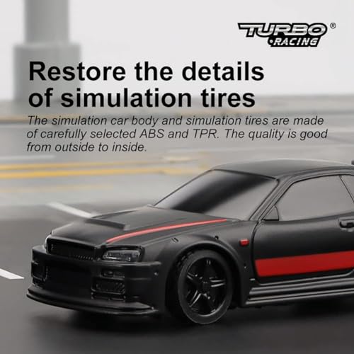 1:76 Scale Drift RC Car with Gyro RTR 2.4GHZ Remote Control with 2 Replaceable Body Shell Q3889