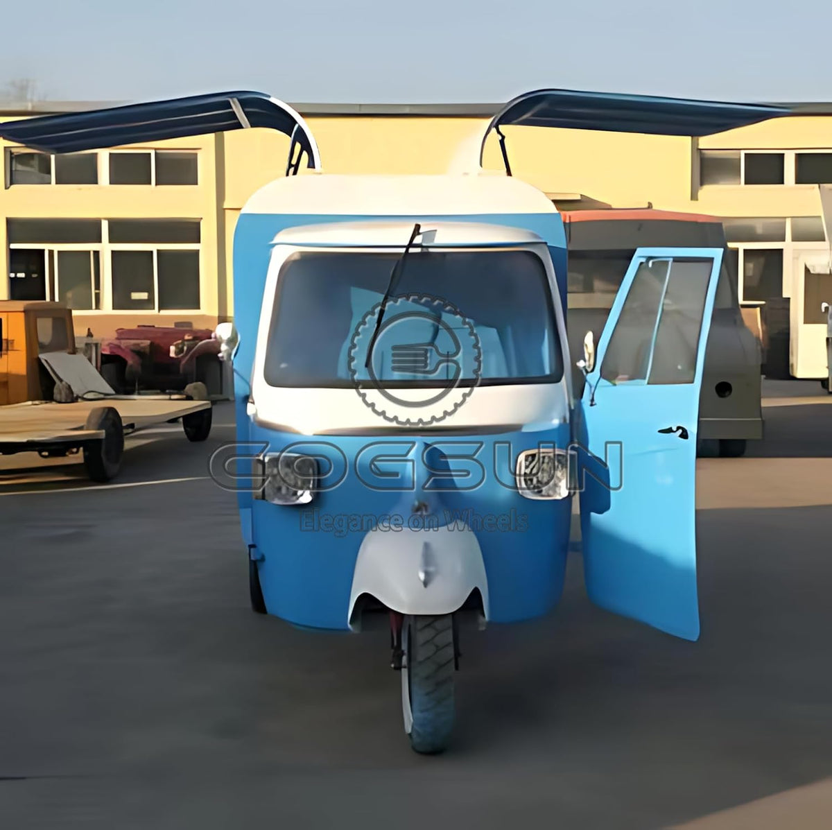 10.5FT Blue Food Trailer with 1 Compartment Sink K88388