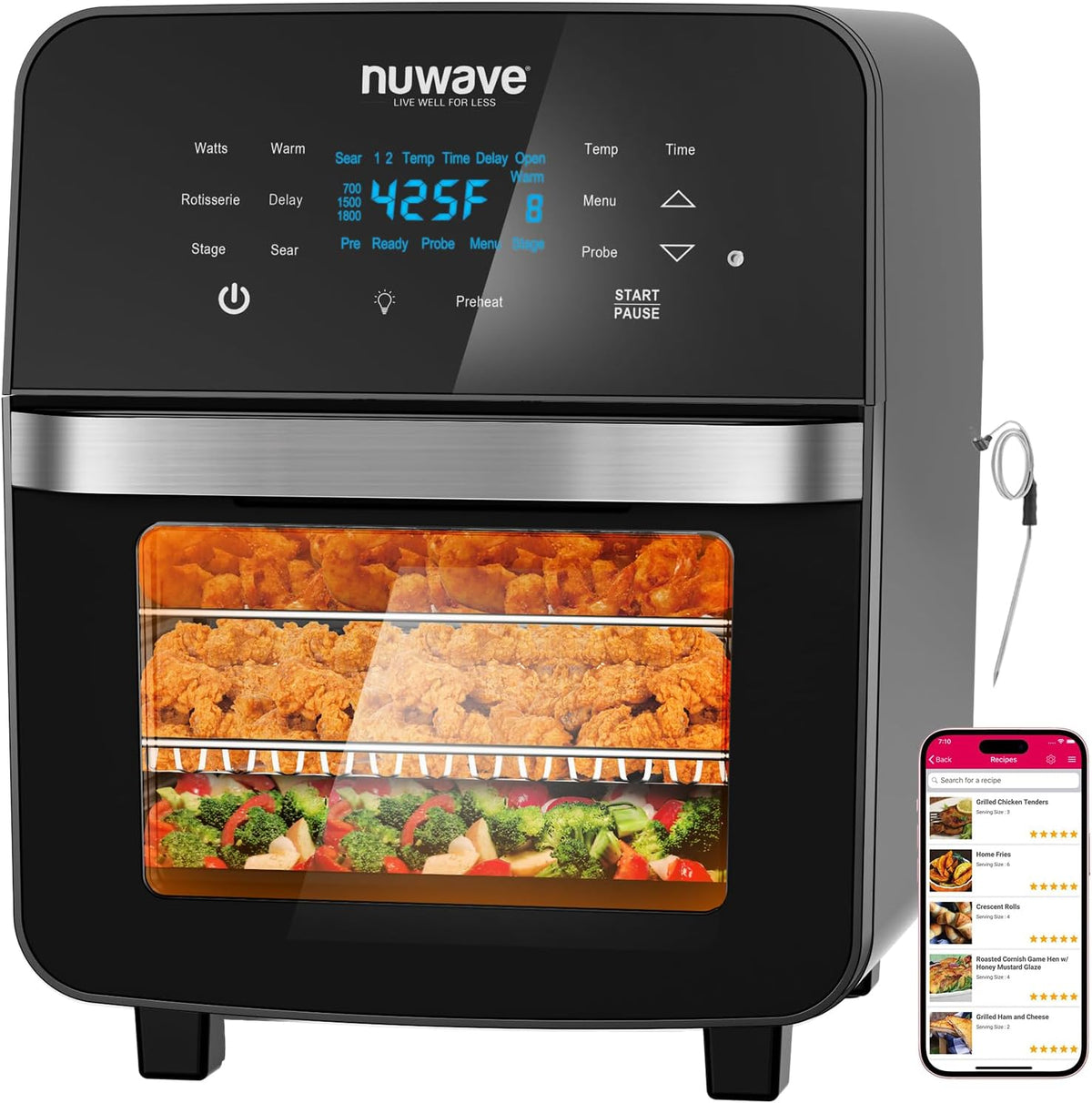 15.5Qt 10-IN-1 Air Fryer Rotisserie Oven J761