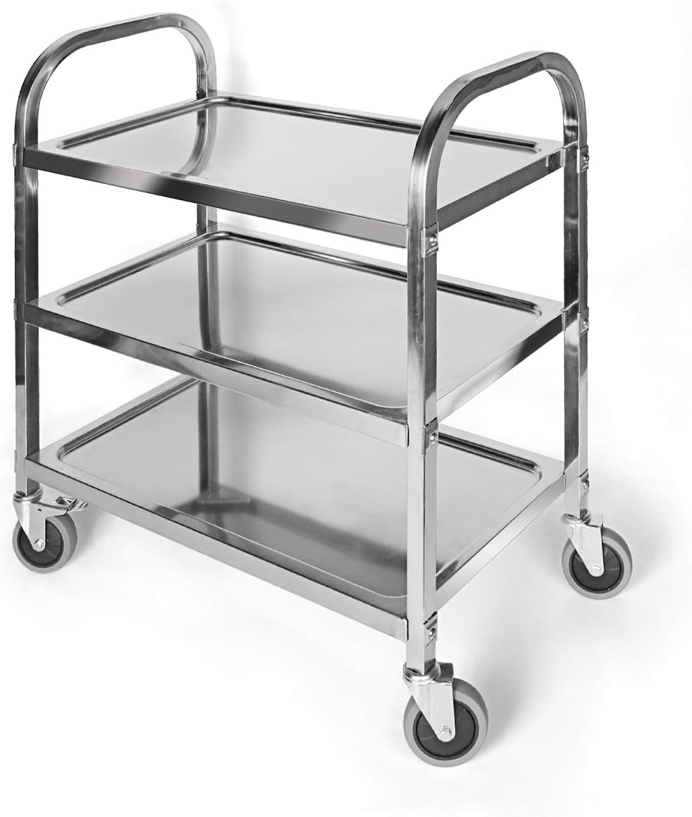 3 Tier Stainless Steel Utility Cart with Wheels E50522
