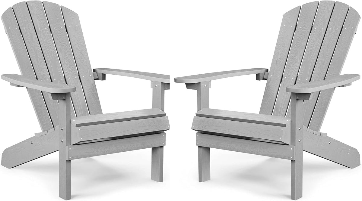 Black Plastic Adirondack Chairs Set of 2 D6535