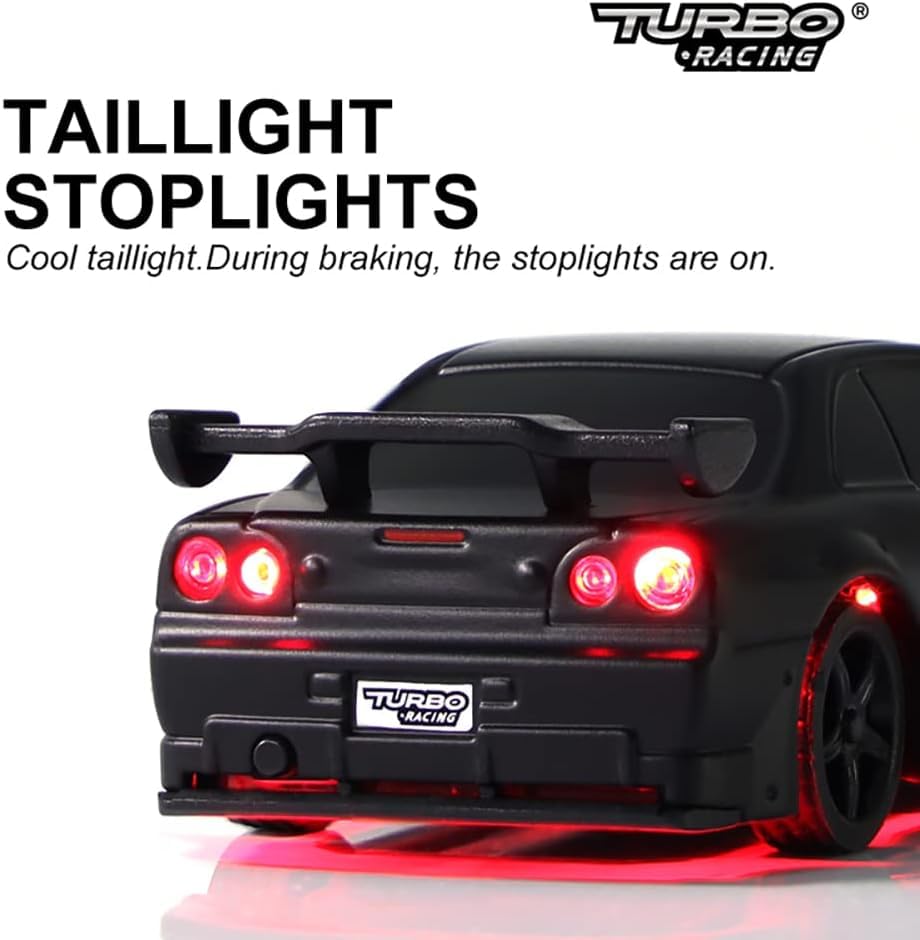 1:76 Scale Drift RC Car with Gyro RTR 2.4GHZ Remote Control with 2 Replaceable Body Shell Q3889