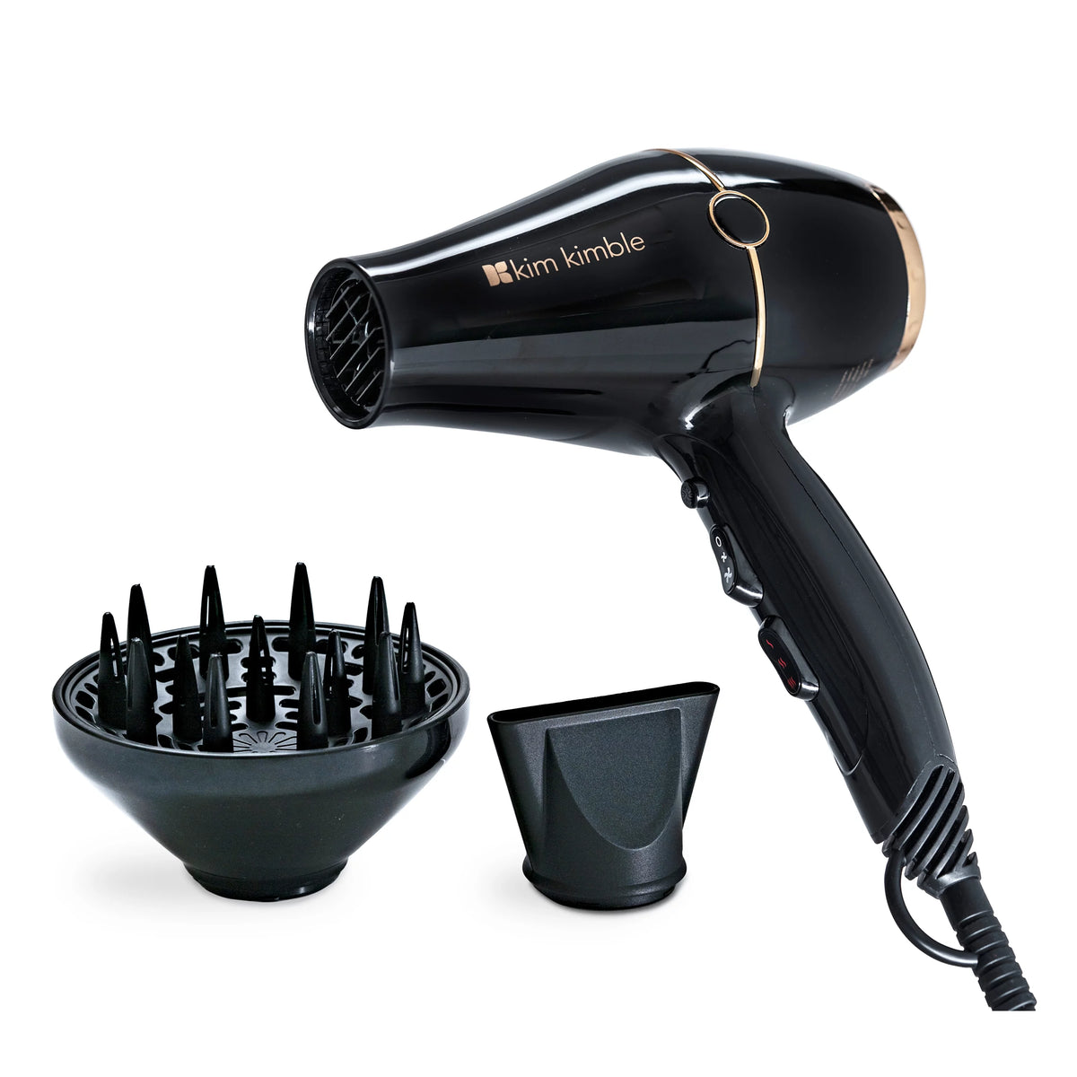 Black 1875W Pro Hair Dryer with Concentrator and Diffuser D960378