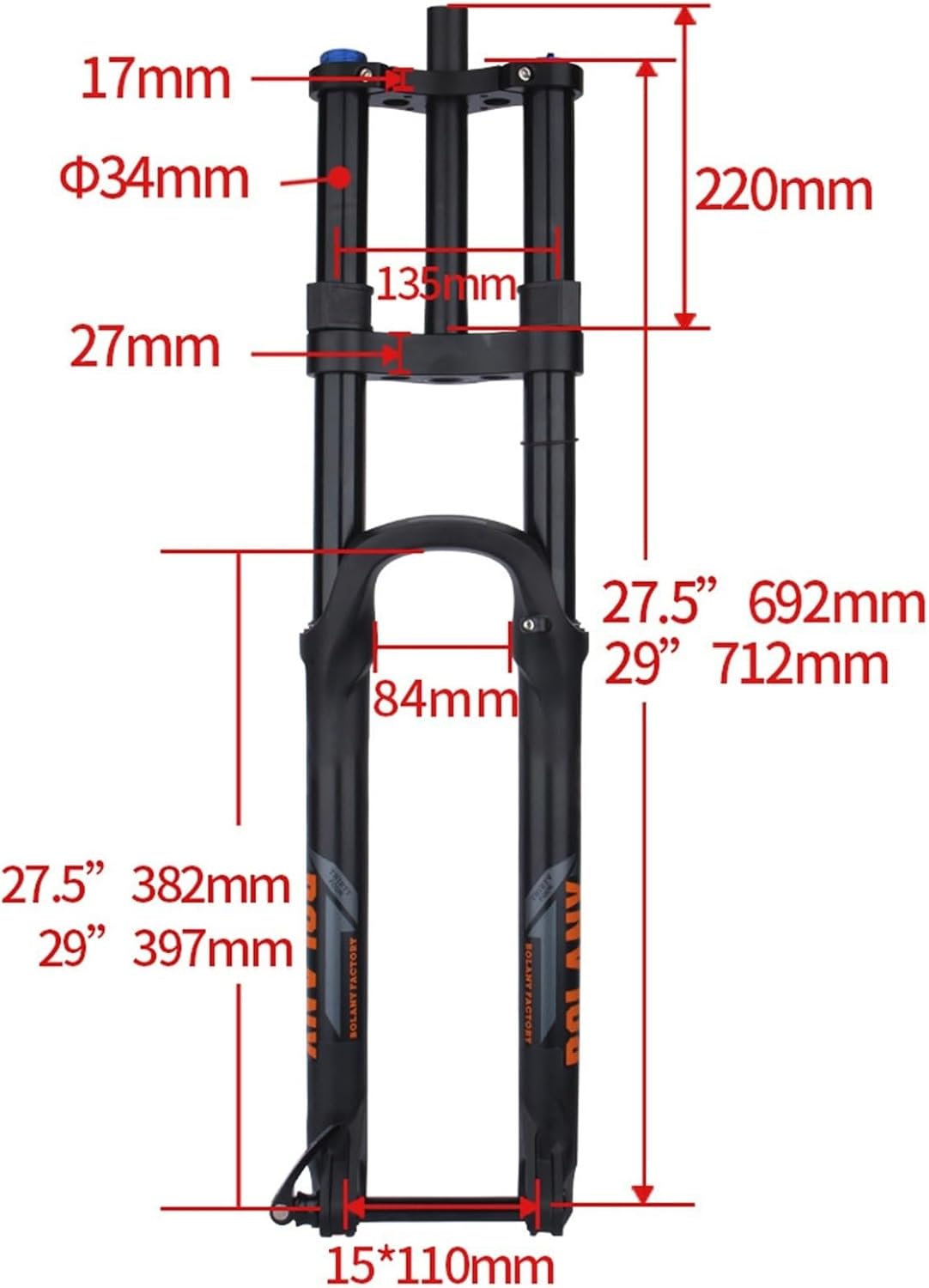 27.5 29 Inch Double Shoulder Front Fork L243