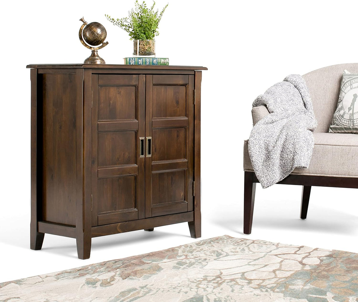 30 inch Wide Mahogany Brown Storage Cabinet with 2 Doors C9258