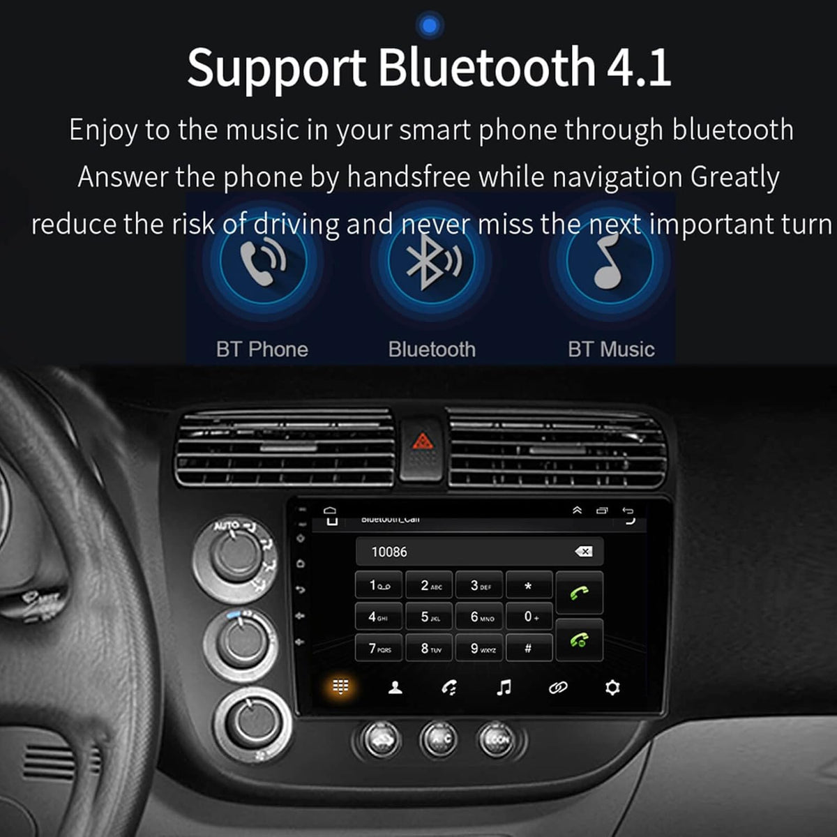 Android Car Radio Stereo Bluetooth for 2001-2005 Honda Civic K5190