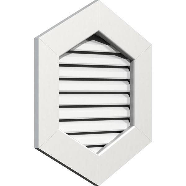 20 inchw x 14 inchh Vertical Peaked Gable Vent 6/12 Pitch PVC I19057