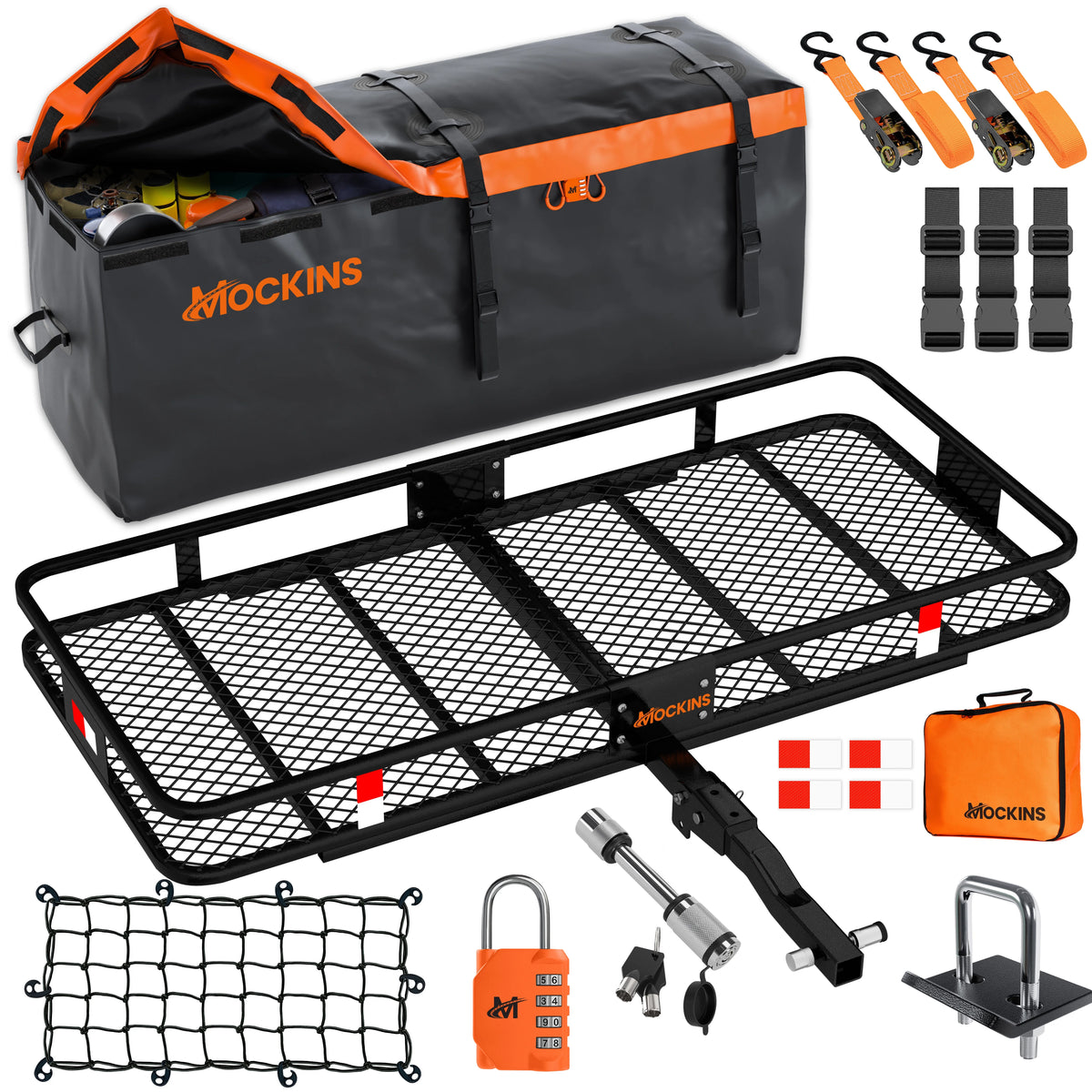 60"x20"x6" Hitch Mount Cargo Carrier with 16 CF Waterproof Bag O3291