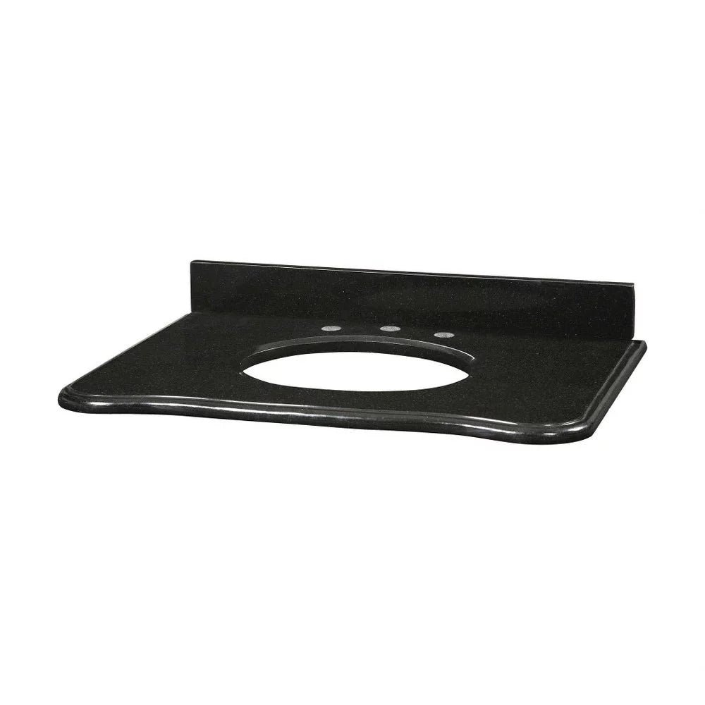 37 Inch Stone Top for Oval Undermount Sink Black Finish X354