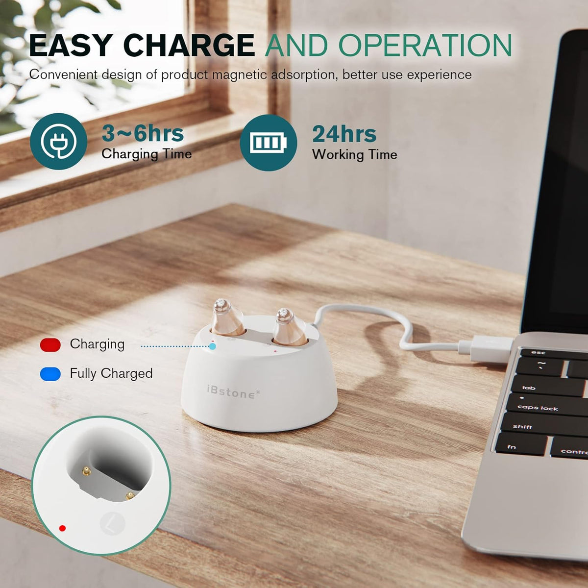 Beige Rechargeable Mini Completely-in-Canal Hearing Aid, Pair R72708
