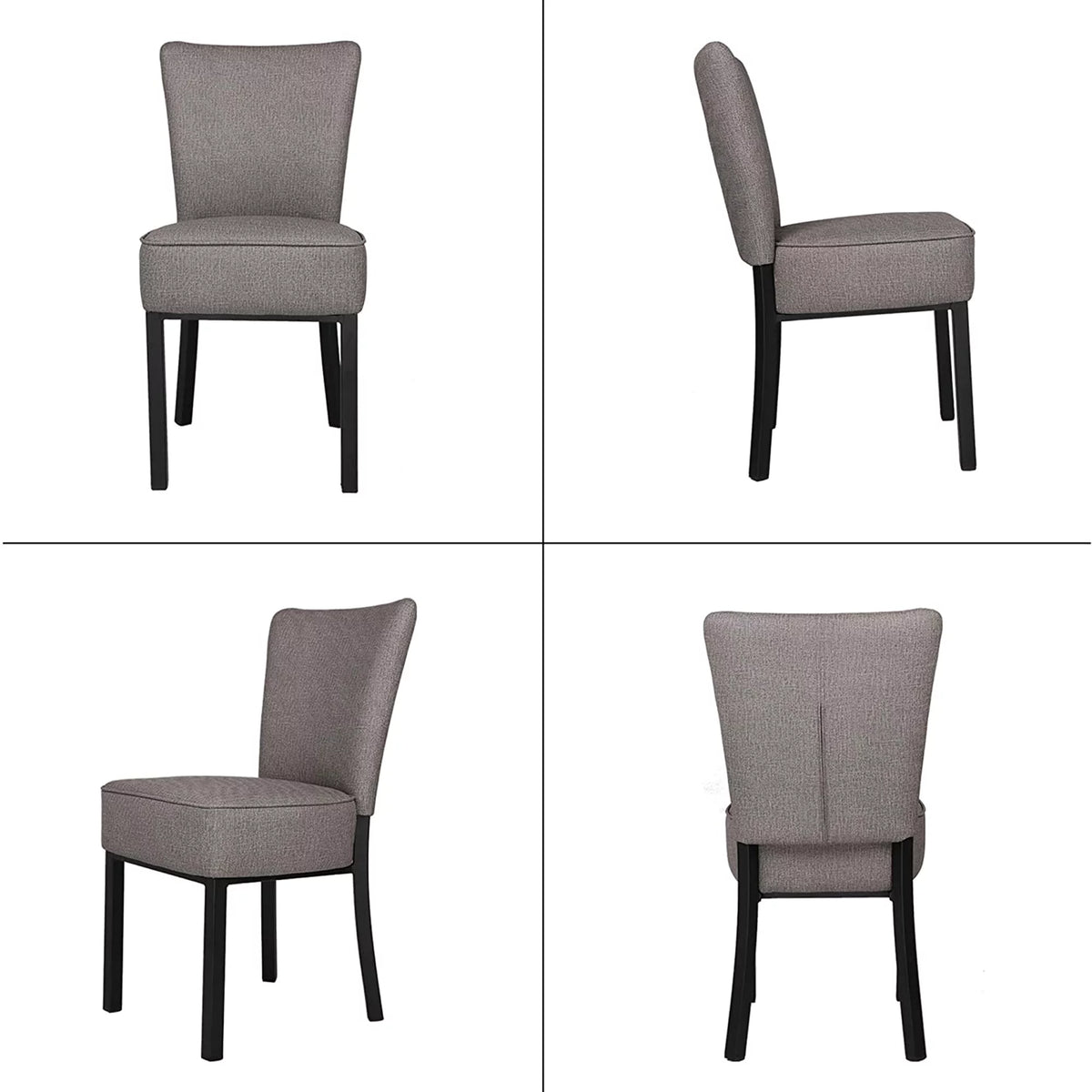 2 Set Gray PU Leather Dining Chairs with Metal Frame A894